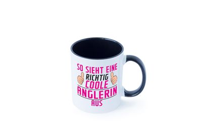 Richtig Coole Anglerin | Angeln | Fischerin Tasse - Geschenk