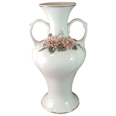 Cmielów Blumenrelief Vase mit Henkeln H 29 cm