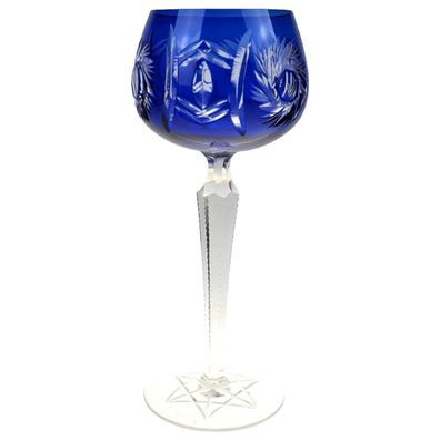 Weinglas Weinrömer Römerglas Römer H 20 cm Kristall Schleuderstern Kobaltblau Blau