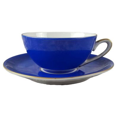 Bremer & Schmidt Eisenberg blau Goldrand Sammel Espressotasse mit Untertasse