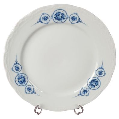 6er Set Speiseteller Essteller Teller Flach D 24,6 cm Mitterteich blau Rosen gebrauch