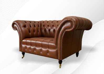 Chesterfield Sessel Leder Braun Kreative Möbel Wohnzimmer 100% Leder Sofort