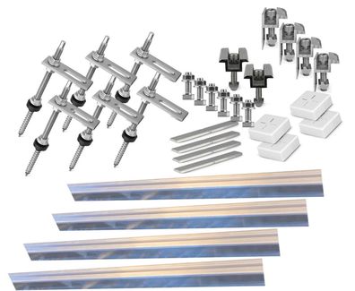Stockschrauben PV Montagesystem für Wellblech, Blechdach, geeignet für 2 Modu