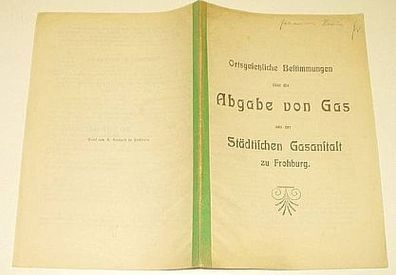 Bestimmungen über die Abgabe von Gas Frohburg 1915