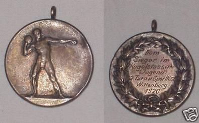 Bronze Medaille Kugelstossen Sportfest Wittenberg 1920