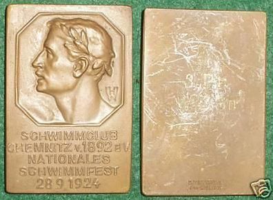Bronze Medaille Nationales Schwimmfest Chemnitz 1924
