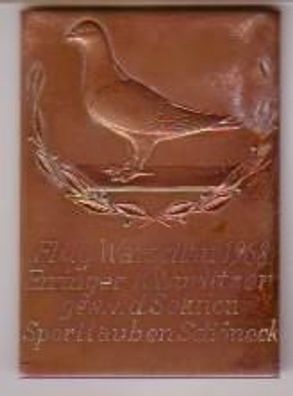 Bronze Medaille Sektion Sporttauben Schöneck 1968