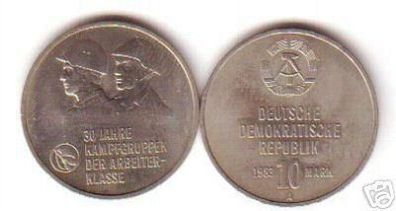 DDR Gedenk Münze 10 Mark 30 Jahre Kampfgruppen 1983