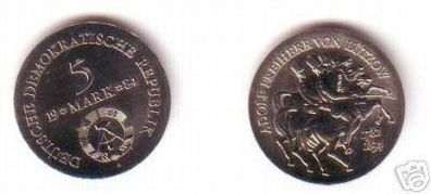 DDR Gedenk Münze 5 Mark Adolf von Lützow 1984