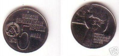 DDR Gedenk Münze 5 Mark Anti Apartheid Jahr 1978