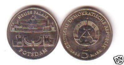 DDR Gedenk Münze 5 Mark Neues Palais Potsdam 1986