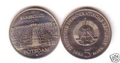 DDR Gedenk Münze 5 Mark Potsdam Sanssouci 1986