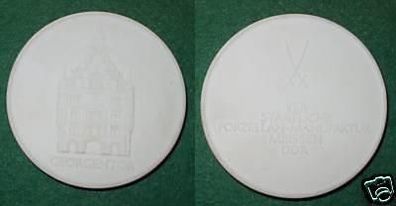 DDR Medaille aus Meißner Porzellan Georgentor Dresden