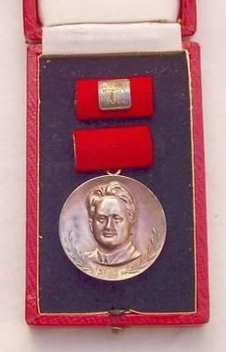 DDR Orden FDGB Fritz-Heckert-Medaille in Silber im Etui
