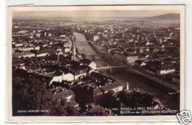 29930 Ak Graz Blick von der Schloßbergbastei 1928