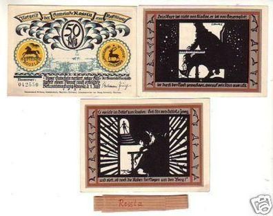 3 Banknoten Notgeld der Gemeinde Rossla Kyffhäuser 1921