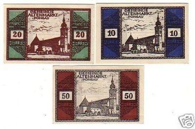 3 Banknoten Notgeld Gemeinde Altenmarkt Österreich 1920