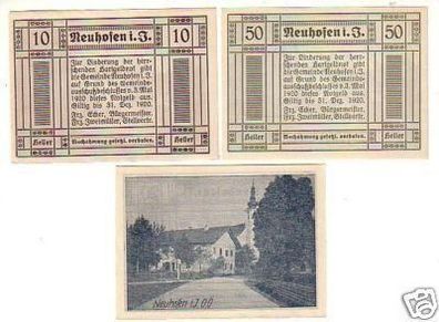 3 Banknoten Notgeld Gemeinde Neuhofen i.I. 1920