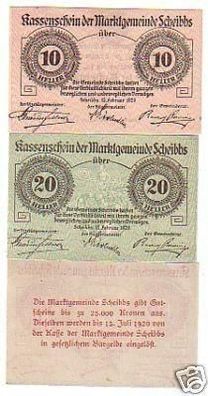 3 Banknoten Notgeld Gemeinde Scheibbs Österreich 1920