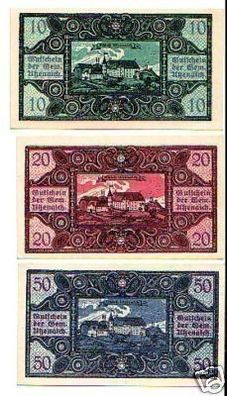 3 Banknoten Notgeld Gemeinde Utzenaich 1920