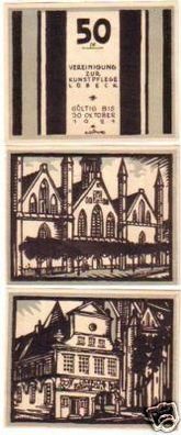 3 Banknoten Notgeld Lübeck Vereinigung Kunstpflege 1921