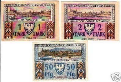 3 Banknoten Notgeld Sparkasse Arnsberg 1921