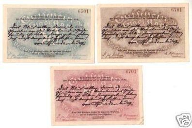 3 Banknoten Notgeld Stadt Kahla Thüringen 1921