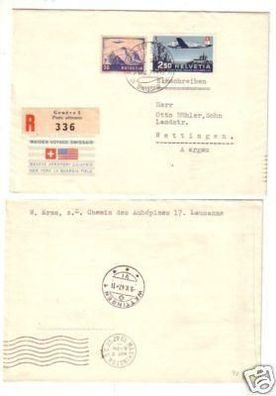 30186 Ersttags Flugpost Brief Schweiz New York 1947