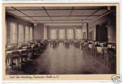 30303 Ak Halle a.S. Weinberg Terrassen Café um 1940