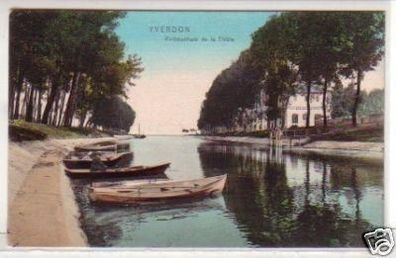 30454 Ak Yverdon Embouchure de la Thiéle um 1910