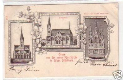30486 Ak Gruß aus Aigen Mühlkreis Pfarrkirche 1902