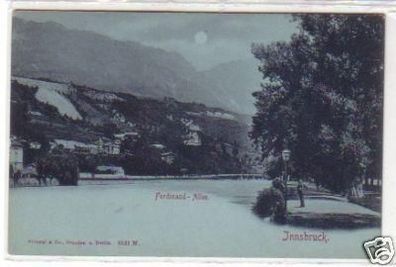 30491 Mondscheinkarte Innsbruck Ferdinand Allee um 1900