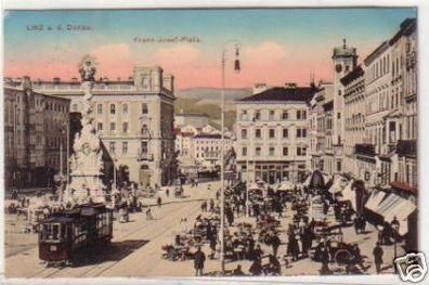 30497 Ak Linz a.d. Donau Franz Josef Platz 1912