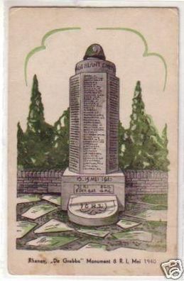 30526 Ak Rhenen "De Grebbe" Monument 8 R.I. Mei 1940