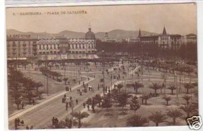 30616 Ak Barcelona Plaza de Cataluna 1909
