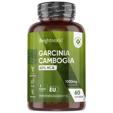 Garcinia Cambogia Fruchtextrakt - 1000mg pro Kapsel- 60 Vegane Kapseln - WeightWorld