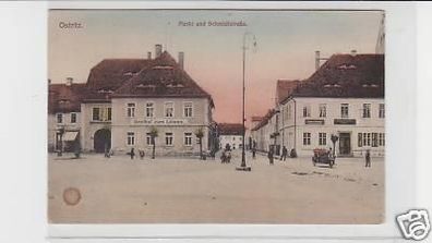 35789 Feldpost Ak Ostritz Markt und Schmidtstraße 1916