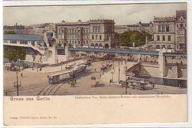 35796 Ak Berlin Hallesches Tor, Hochbahn um 1900
