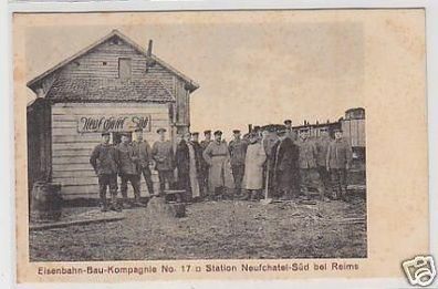 35869 Ak Eisenbahn Bau Kompagnie Nr.17 bei Reims 1915