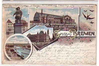 35891 Ak Lithographie Gruss aus Bremen 1896