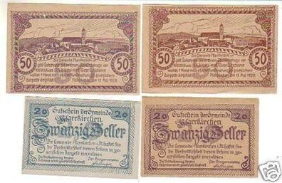 4 Banknoten Notgeld der Gemeinde Pfarrkirchen i.M. 1920