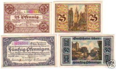4 Banknoten Notgeld der Handelskammer Hannover 1921