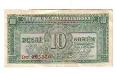 Banknote 10 Kronen Tschechoslowakei 1950