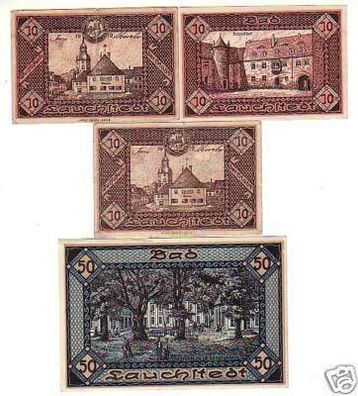 4 Banknoten Notgeld der Stadt Bad Lauchstedt 1921