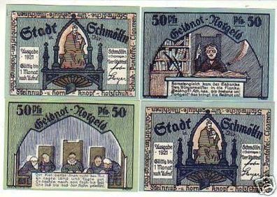 4 Banknoten Notgeld der Stadt Schmölln 1921