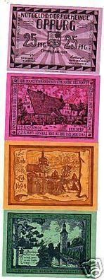 4 Banknoten Notgeld Dorfgemeide Oppurg 1921