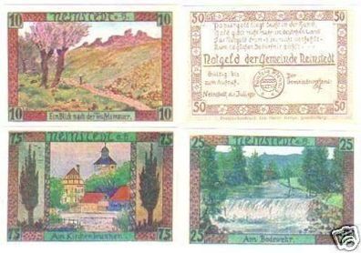 4 Banknoten Notgeld Gemeinde Neinstedt a. Harz 1921