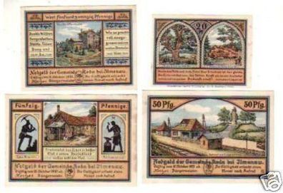 4 Banknoten Notgeld Gemeinde Roda bei Ilmenau 1921