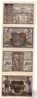 4 Banknoten Notgeld Gemeindebezirk Tegernsee 1921