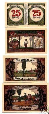 4 Banknoten Notgeld Königsaue 1921